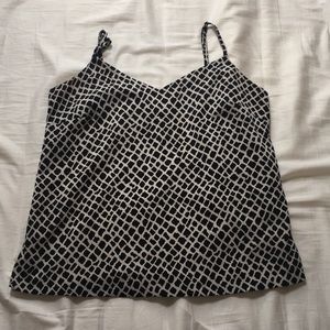 Black and white animal prints cropped silky cami